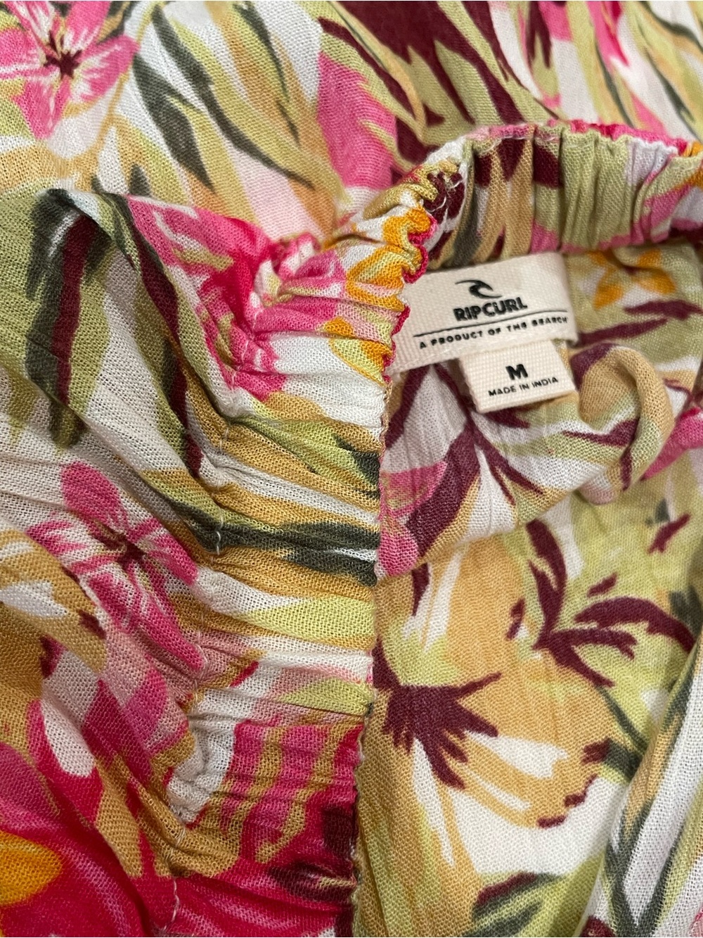 Rip Curl Copacabana Halter Midi Sundress Smocked Tropical Beach Open Back M EUC - Picture 14 of 15